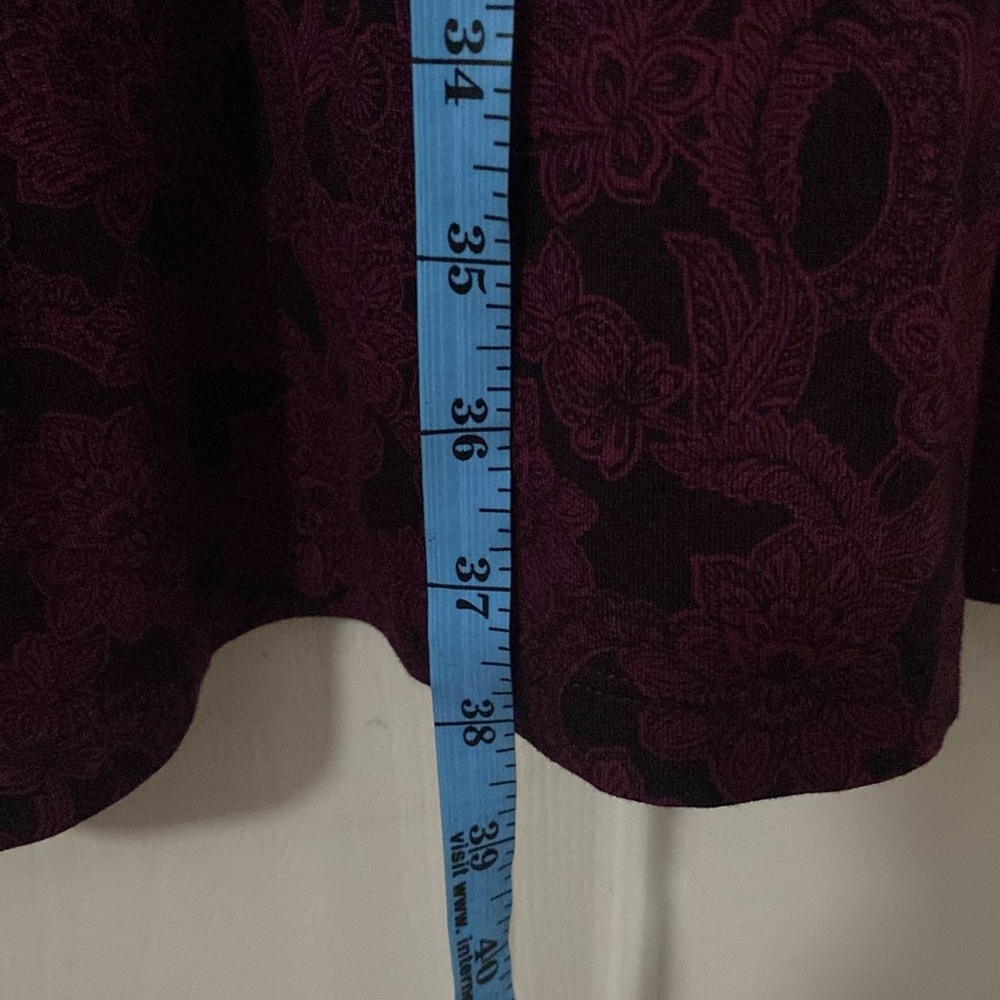 Banana Republic wine & black dress w keyhole neck & fringe tie L NWT PTP 23 - Picture 14 of 16